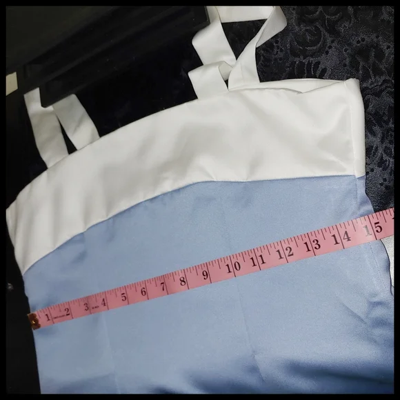 Blue and White Satin Top - Picture 6 of 7